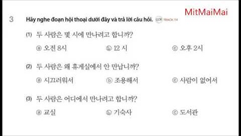 Tiếng Hàn Sơ Cấp 2 Bài 2  약속   Luyện Nghe