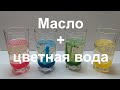 Масло и вода. Простые опыты. Физика / Oil and colored water. Simple experiments. Physics