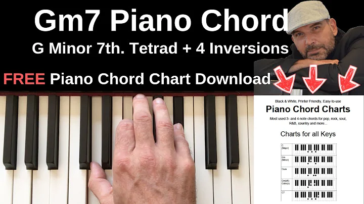 Gm7 Piano Chord | G Minor 7th. + Inversions Tutorial + FREE Chord Chart