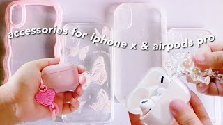 unboxing accessories for iphone x & airpods pro ☁️ aesthetic and cute cases! 🌸 shopee ~ pt 1 // kym