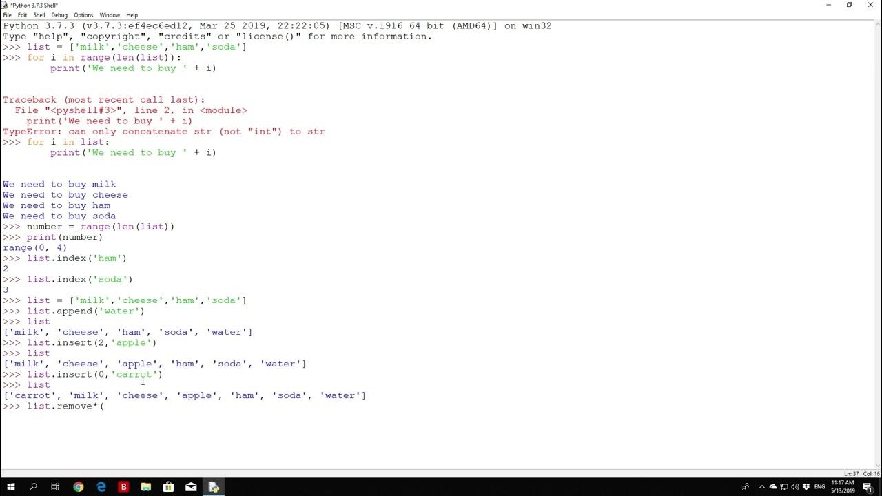 Append, Insert, Remove, and Sort Functions in Python - YouTube