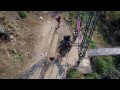 Nepal 2017 - Neil crossing bridge on a Royal Enfield drone footage