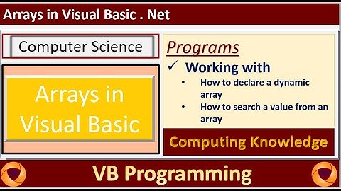 How to declare a dynamic array in VB || how to search a value from an array in VB