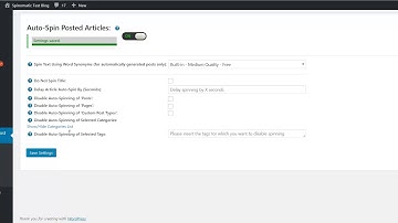 Spinomatic WordPress plugin latest update - automatically spin manually published posts