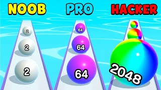 NOOB vs PRO vs HACKER - Ball Run 2048@LittleMoviesGamesFun@BluMobileGames screenshot 4