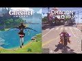 Genshin impact vs dragon raja comparison  android ios  openworld gameplay  mobile