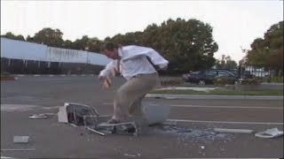 Aggressive Inline Intro Angry Guy Destroys PC