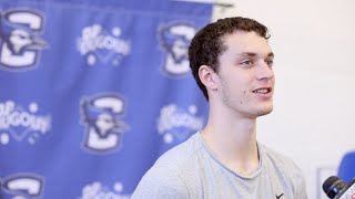 Creighton's Ryan Kalkbrenner talks after announcing he is coming back for fifth year