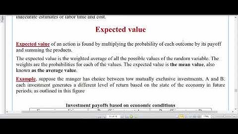 Expected Value 8 Sep 2018