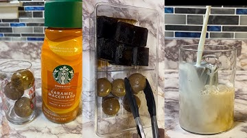 Coffee ice cubes ASMR || satisfying ice restock 🧊☕️