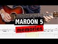 Maroon 5  memories  guitar tutorial  tab  backing track melody