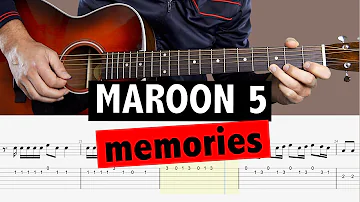 Maroon 5 - Memories // Guitar Tutorial + TAB + BACKING TRACK (MELODY)