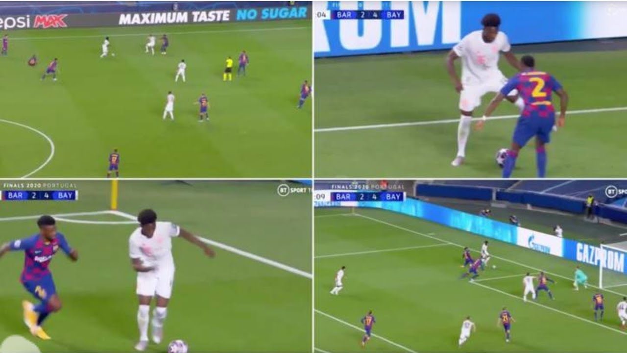 Alphonso davies humiliates nelson semedo - kimmich goal vs barcelona