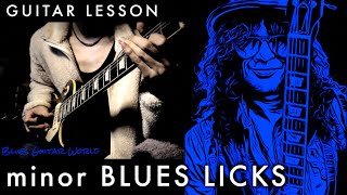 How to play - Slash style minor Blues Licks | Guitar Lesson