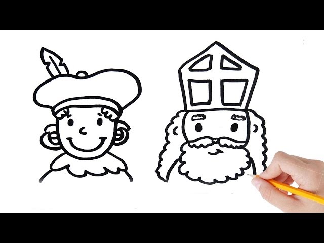 TEKEN ZWARTE PIET EN SINTERKLAAS? STAP STAP - YouTube