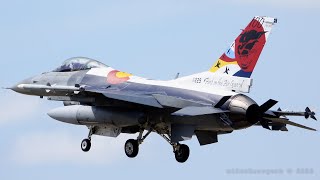 [4K] Air Defender 2023 x8 USAF F-16 landing Schleswig - Jagel AFB