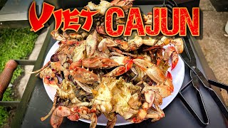 Grilled Viet Cajun Blue Crabs Recipe
