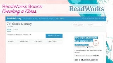 Readworks How to Create a Class