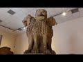 Lion capital of ashoka at sarnath archaeological museum near varanasi india