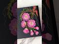 🌸🌿🫶Pretty PINK flowers , easy Onestroke painting using acrylic paints 🌺💯🌿🎨🫶✨ #shorts