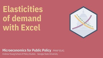 PMAP 8141 • Example: Elasticity of demand with Excel