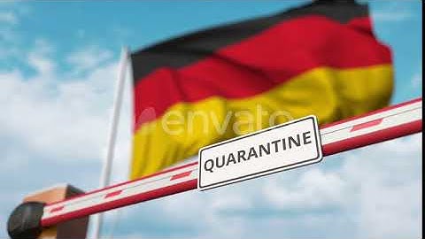 Closing Barrier with QUARANTINE Sign Against the German Flag | Motion Graphics - Envato elements