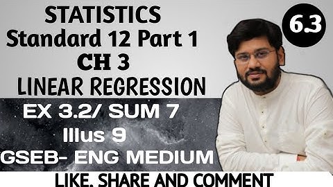 6.3 | when  r is given | calculation of co-efficient of regression | chapter 3 std12 gseb |