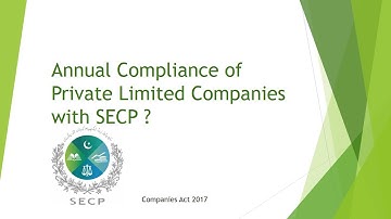 Annual Compliance of Private Limited Company with SECP