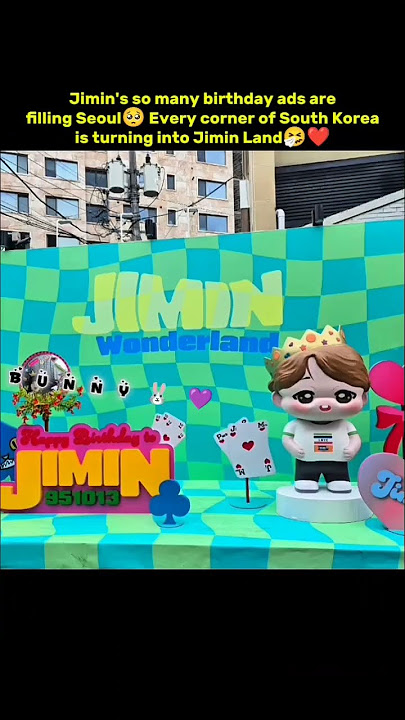Jimin's so many birthday ads are filling Seoul🥺 Every corner of SK is turning into Jimin Land🤧❤️