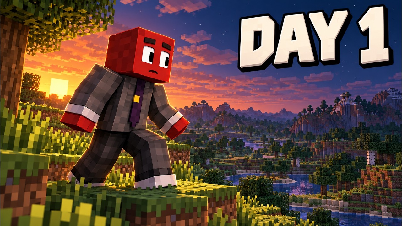 I SURVIVED Day 1 in Hardcore Minecraft! 1.21 (Ep-1) - YouTube