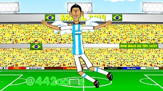 🇦🇷ARGENTINA vs SWITZERLAND 1-0🇨🇭 by 442oons (1.7.14 Angel Di Maria World Cup Cartoon)