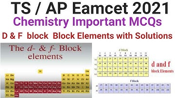 D and F Block Elements important questions for Eamcet 2021