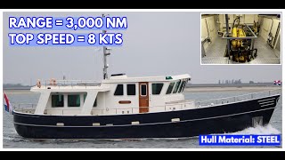STEEL Liveaboard 17Metre TRAWLER Yacht With A 3,000 NM Range!