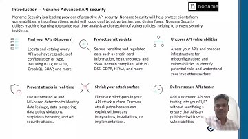 Noname Advanced API Security Important Features Explained