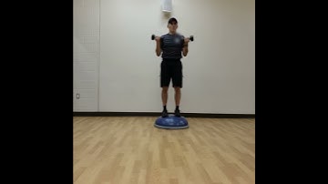 Bosu Bicep curl press
