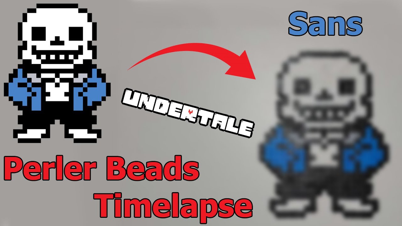 Perler Beads Timelapse: Sans - Undertale Pixel Art 