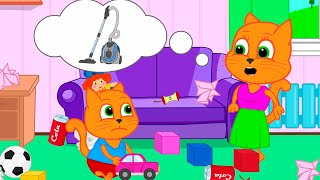 Familia de Gatos - Limpieza de la Casa vs Juegos Animación de Video 13+