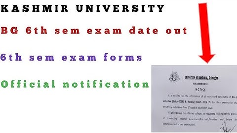 kashmir university | important notifications for BG 6th semester students | university of kashmir