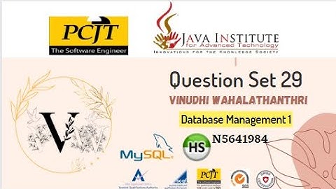 DBMS Question Set 29 || Java Institute | 1st year | Vinudhi Wahalathanthri.