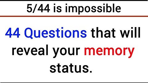 WHAT IS YOUR MEMORY STATUS, WEAK OR STRONG? ONLY SENIORS WITH SHARP MEMORY CAN PASS. #QUIZ223
