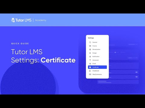 Tutor LMS Settings: Certificate