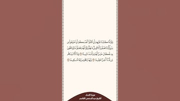تلاوة في دقيقة سورة النساء الآيات من ٦٦ إلى ٦٨ الشيخ عبدالمحسن القاسم