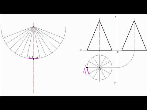 Построение развертки конуса