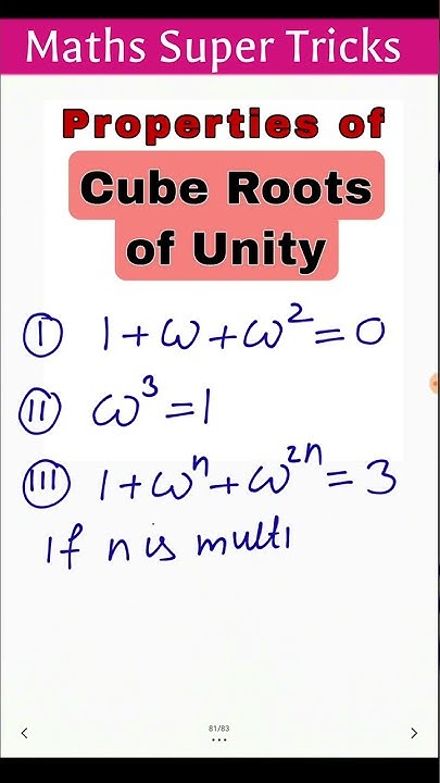 Properties of cube root of unity #pi2infinity #shorts #youtubeshorts # ...