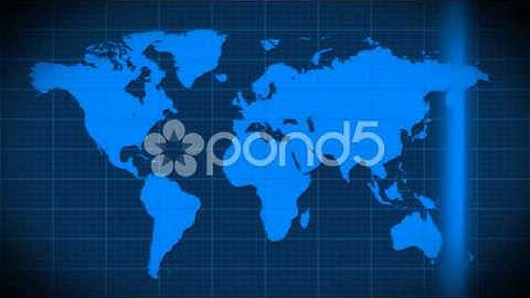 World Map Scanning Satellite Radar - Loop