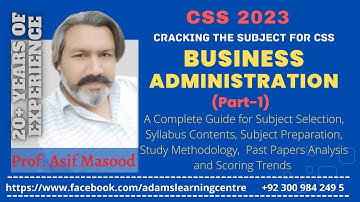 CSS Business Administration (Part - 1)
