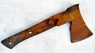 Old Rusty Hunting Axe Restoration