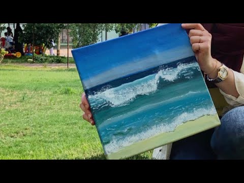 How to draw ocean  كيف ترسم امواج البحر خطوة بخطوة