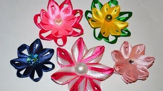Цветы из атласных лент. Цветы из атласных лент.