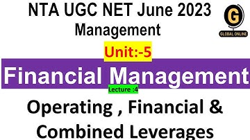 Leverage & Its Types | NTA UGC NET June 2023 | Management | Unit 5|